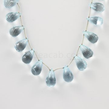 12 to 13 mm - Medium Blue Aquamarine Drops - 114.50 carats (AqDr1014)