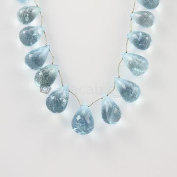 16 to 20 mm - Medium Blue Aquamarine Drops - 259.00 carats (AqDr1015)