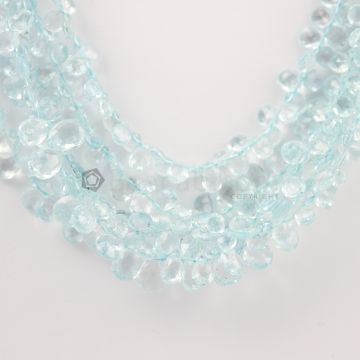 6 to 9 mm - Medium Blue Aquamarine Drops - 210.00 carats (AqDr1016)