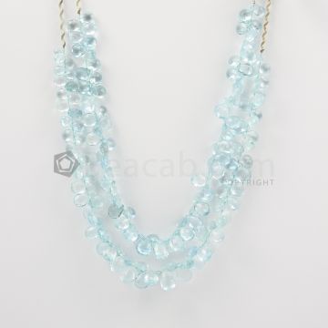 8 to 10 mm - Medium Blue Aquamarine Drops - 227.00 carats (AqDr1018)