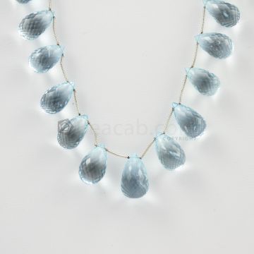 13 to 14 mm - Medium Blue Aquamarine Drops - 142.00 carats (AqDr1019)