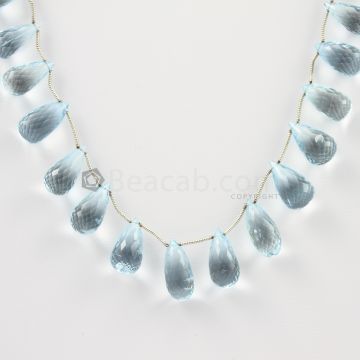 12 to 15 mm - Medium Blue Aquamarine Drops - 116.00 carats (AqDr1020)