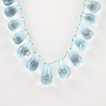 12 to 18 mm - Medium Blue Aquamarine Drops - 152.00 carats (AqDr1021)