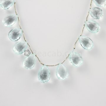12 to 14 mm - Medium Blue Aquamarine Drops - 83.00 carats (AqDr1024)