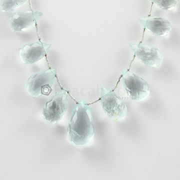 11.50 to 21 mm - Medium Blue Aquamarine Drops - 20.40 carats (AqDr1025)