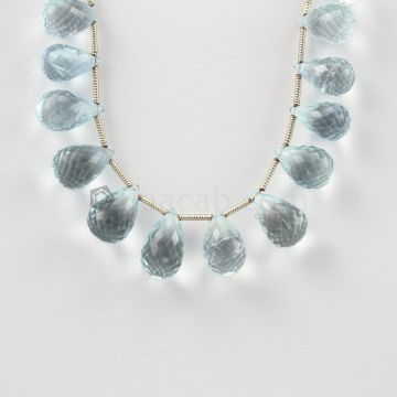 11 to 14 mm - Medium Blue Aquamarine Drops - 28.00 carats (AqDr1030)