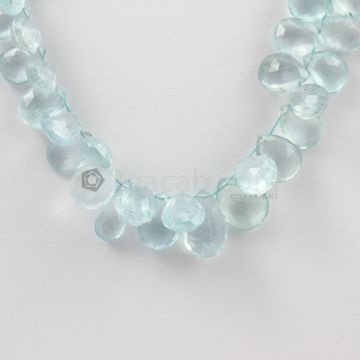 7 to 16 mm - Medium Blue Aquamarine Drops - 177.00 carats (AqDr1038)