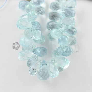 10 to 14 mm - Medium Blue Aquamarine Drops - 109.00 carats (AqDr1039)