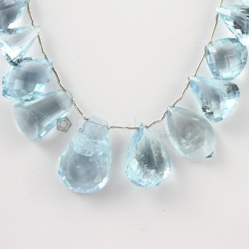 9 to 21 mm - Medium Blue Aquamarine Drops - 128.00 carats (AqDr1040)