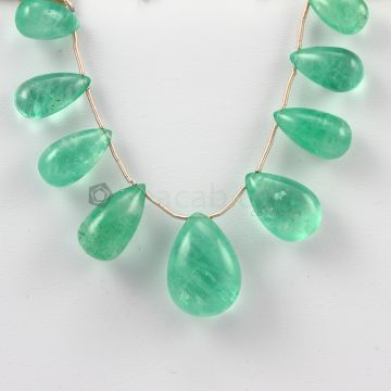 14 to 22 mm - Medium Green Emerald Drops - 107.00 carats (EDr1018)