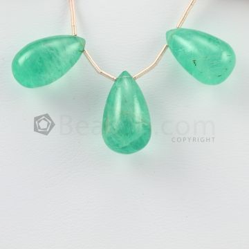 17 to 18 mm - Medium Green Emerald Drops - 35.00 carats (EDr1019)