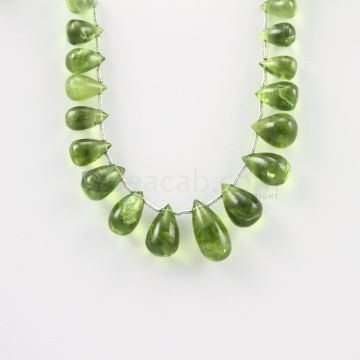 9 to 15.50 mm - Medium Green Peridot Drops - 72.00 carats (PDr1015)