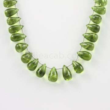 11 to 12 mm - Medium Green Peridot Drops - 110.00 carats (PDr1016)