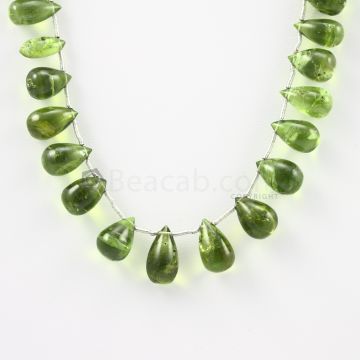 9 to 13 mm - Medium Green Peridot Drops - 108.00 carats (PDr1018)