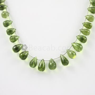 9 to 12.50 mm - Medium Green Peridot Drops - 88.00 carats (PDr1019)