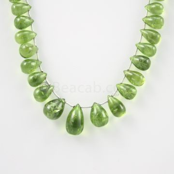 9 to 15.50 mm - Medium Green Peridot Drops - 116.00 carats (PDr1020)