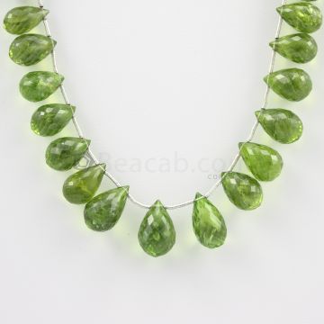 11 to 15 mm - Medium Green Peridot Faceted Drops - 139.00 carats (PDr1001)