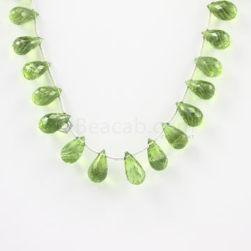 9.50 to 12 mm - Medium Green Peridot Faceted Drops - 71.50 carats (PDr1002)