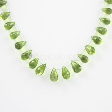 9 to 12 mm - Medium Green Peridot Faceted Drops - 72.00 carats (PDr1003)