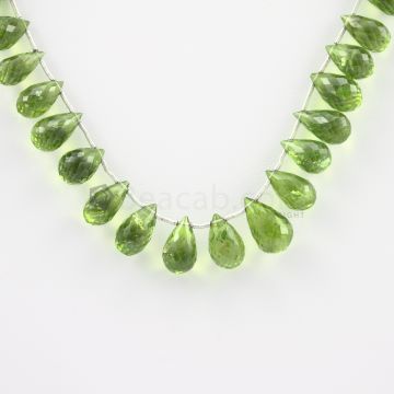 8 to 12 mm - Medium Green Peridot Faceted Drops - 102.00 carats (PDr1004)