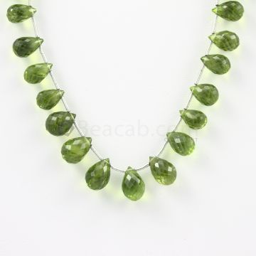 9 to 11 mm - Medium Green Peridot Faceted Drops - 30.00 carats (PDr1005)