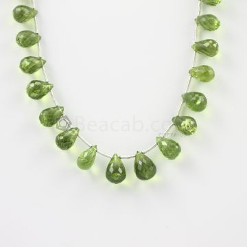 8.50 to 11 mm - Medium Green Peridot Faceted Drops - 70.00 carats (PDr1006)