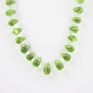 10 to 12 mm - Medium Green Peridot Faceted Drops - 72.50 carats (PDr1007)
