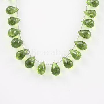 10.50 to 11.50 mm - Medium Green Peridot Faceted Drops - 102.00 carats (PDr1010)