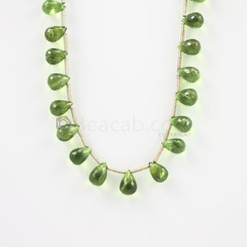 9 to 11 mm - Medium Green Peridot Faceted Drops - 125.00 carats (PDr1011)