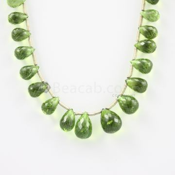 9 to 13 mm - Medium Green Peridot Faceted Drops - 92.50 carats (PDr1012)