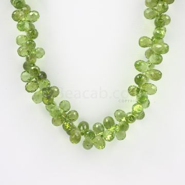 8 to 9 mm - Medium Green Peridot Faceted Drops - 260.00 carats (PDr1022)