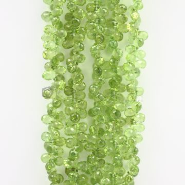 6 to 8 mm - Medium Green Peridot Faceted Drops - 500.00 carats (PDr1023)
