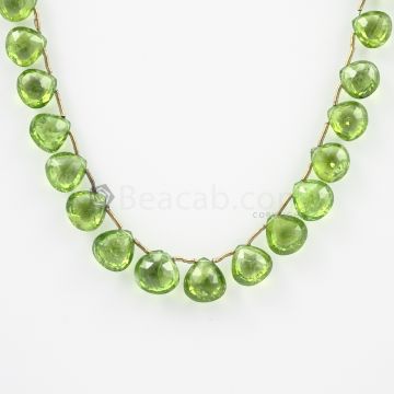 8 to 10 mm - Medium Green Peridot Faceted Drops - 95.00 carats (PDr1025)