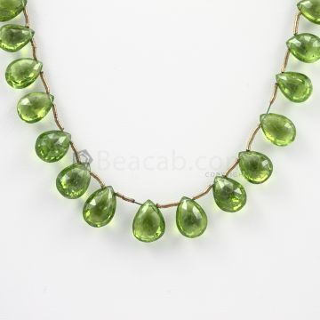 9 to 12 mm - Medium Green Peridot Faceted Drops - 88.50 carats (PDr1026)