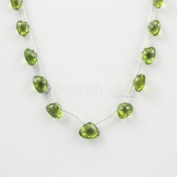 5 to 8 mm - Medium Green Peridot Faceted Drops - 24.00 carats (PDr1027)