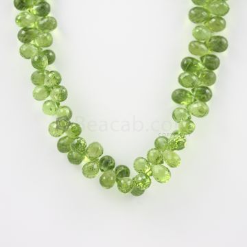 8 to 9 mm - Medium Green Peridot Faceted Drops - 160.00 carats (PDr1031)