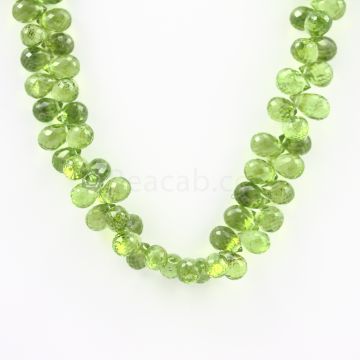 9 to 10 mm - Medium Green Peridot Faceted Drops - 198.00 carats (PDr1032)