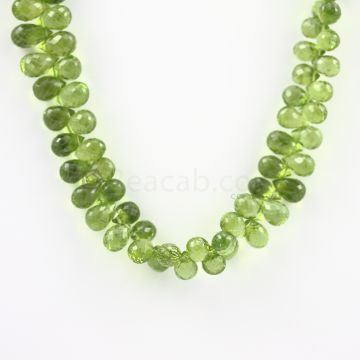 8.50 to 10 mm - Medium Green Peridot Faceted Drops - 179.00 carats (PDr1033)