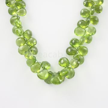 8 to 13 mm - Medium Green Peridot Faceted Drops - 152.00 carats (PDr1034)