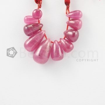 6 to 13.50 mm - Medium Red Ruby Drops - 33.30 carats (RDr1039)