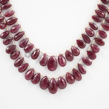7.50 to 14.50 mm - 2 Lines - Ruby Drops - 168.25 carats (RDr1007)
