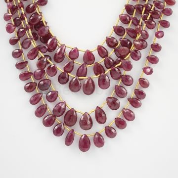 6.30 to 11 mm - 5 Lines - Ruby Drops - 122.16 carats (RDr1010)