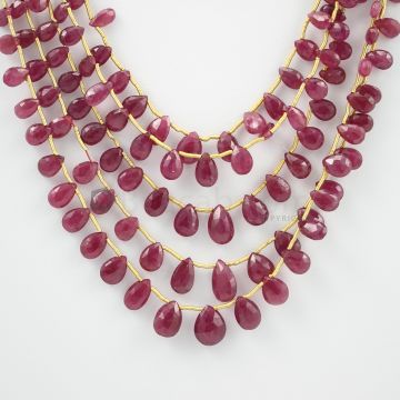 6 to 10 mm - 5 Lines - Ruby Drops - 154.50 carats (RDr1012)