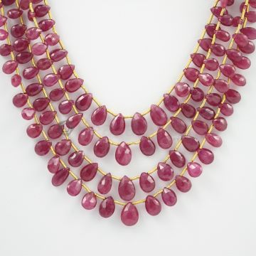 5.50 to 9 mm - 4 Lines - Ruby Drops - 158.50 carats (RDr1017)
