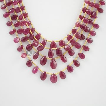 6 to 9 mm - 4 Lines - Ruby Drops - 118.20 carats (RDr1018)