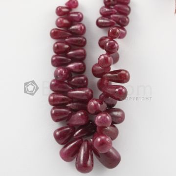 6.50 to 15 mm - 1 Line - Ruby Drops - 123.50 carats (RDr1023)