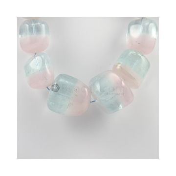 27 to 35 mm - 1 Line - Aquamarine and Morganite Tumbled Beads - 2044.00 carats (AqTuB1061)