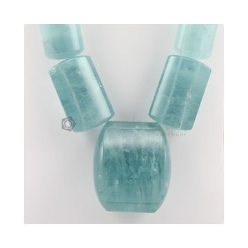 30 to 70 mm - 1 Line - Tumbled Aquamarine Beads - 3147.00 carats (AqTuB1062)