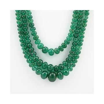 5 to 13.60 mm - 3 Lines - Emerald Smooth Beads - 508.00 carats (EmSB1044)