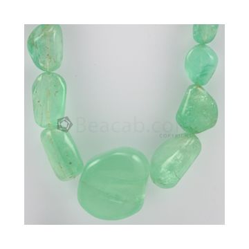 15 to 40.00 mm - 1 Line - Emerald Tumbled Beads - 1239.00 carats (EMTUB1029)